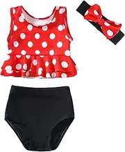 [Magic Park] Infant Girls Vest Bathing Suit Baby Girl Bikini Sets Toddler 3 Piece Swimsuit Kids Swimwear Beach Outfits