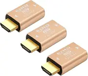 Furjosta HDMI EDID Emulator Passthrough Aluminum Fit Headlesskeep for Video Splitter Switch Extender Pass-Through Adapter Male to Female Coupler Dummy Plug (HDMI 1920x1080) 3P