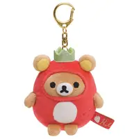 在飛比找PChome24h購物優惠-San-X 拉拉熊草苺派對系列QQ公仔吊飾。懶熊