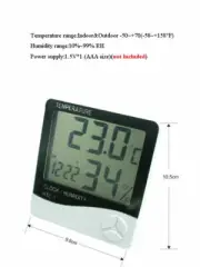 New Indoor Digital LCD Temperature Humidity Meter Clock Home Thermometer