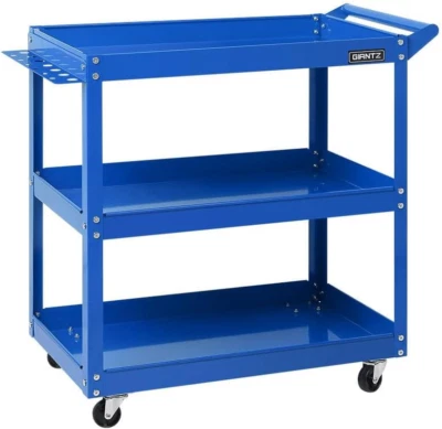 Tool Cart 3-Tier Tools Storage Trolley, Toolbox Accessories Rack Workshop Steel