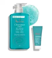 Avene Cleanance Low pH Cleansing Gel 400ml + 15ml Set for Sensitive Skin
