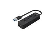 Unitek 4 Port USB 3.0 Hub with USB-A Connector Cable - Black 4x USB-A Ports - 1x