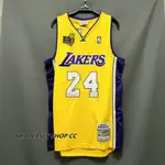 男式全新原創 NBA 總決賽 2009-10 洛杉磯湖人隊 #24 KOBEˉBRYANT 復古球衣黃色 H