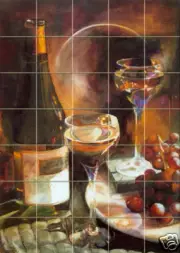 Art Ceramic Mural Backsplash Bath Wine Tile Decor #182