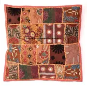 Indian Patchwork Bead Work Embroidered Cushion Covers Sofa Chair Use Home Decor