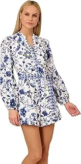 [Adrianna Papell] Women's Print Tie Front Romper
