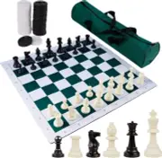 Juegoal 20" Portable Chess & Checkers Set, 2 in 1 Travel Board Games for...