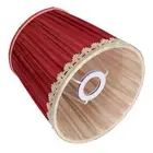 AA Small Lamp Shade Fabric Wine Red Golden Edge Lampshade For E14 Table