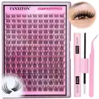 DIY Lash Extension Kit Natural Look Wispy Lash Clusters D Curl 154 Pcs Lashes