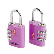 Korjo TSA Combination Lock - Duo Pack (2 Locks) - Purple