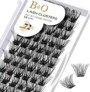 Clusters D Curl 10mm DIY Eyelash Extensions 72 Clusters Lashes C D Curl LASH Wispy Individual Lashes Eyelash Clusters Extensions Individual Lashes Cluster DIY (B02-D-12mm)