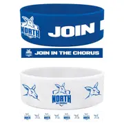 North Melbourne Kangaroos AFL Team Logo Silicone Wristbands Set Of 2