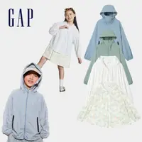 在飛比找momo購物網優惠-【GAP】男童裝 Logo防曬印花連帽外套-綠色(89051