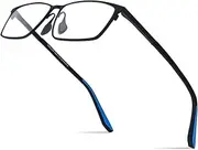 [HONILLESI] Pure Titanium Glasses Frame Men Semi Rimless Square Eyeglasses Eyewear