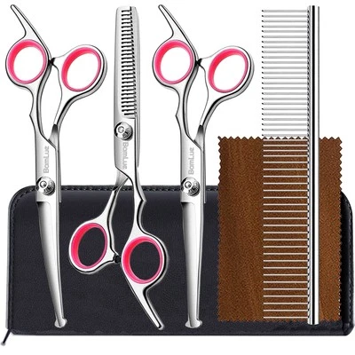 6 in 1 Professional Stainless Steel 4CR Safety Round Tip Dog Grooming Scissor...