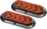 2PCS Car LED Rear Tail Lights Sequential Arrow Turn Sgnal Warning Light For DC12V Truck Taillights RV Trailers Camper Brake Ligh(Red)