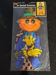 Sealed Vintage 1975 Fall Halloween Beistle 38" Jointed Black Light Scarecrow USA