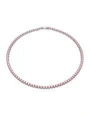 [Swarovski] Matrix Tennis Necklace in Pink/Rhodium