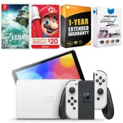 Nintendo Switch White OLED + Zelda Tears of the Kingdom + $20 eShop Gift Card