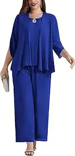 [Hanna Nikole] Large Sizes Women's Chiffon Sets Summer Blouse Casual Trousers Lounge Set Beach Outfit Set Three-Piece Suit with Vest