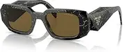 PRADA PR 17WS Black Yellow Marble/Dark Brown 49/20/145 women Sunglasses
