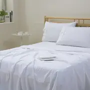 Dreamaker 1500TC Cotton Rich Sateen Sheet Set White (Single,King Single,Double,Queen,King,Super King)