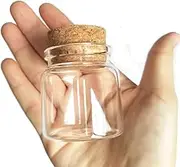 Luo House 3pcs 50ml Small Glass Bottles Vials Jars Glass with Cork Stopper Storage Bottle 50ml 47x50mm(1.85x1.96inch)