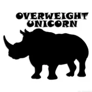 Overweight Unicorn Rhino - Decal Sticker - Multiple Colors & Sizes - ebn6403