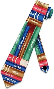 [Steven Harris] Books of the Bible Ties Mens Religious Necktie Christian Tie Chuck Neckties, Blue