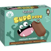 Twisted Supa Pops Chocolate Milkshake 6 pack