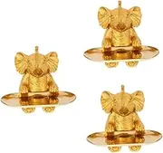 HOLIDYOYO 3pcs Elephant Trinket Dish Decorative Plate Bird Feeder Holder Resin Elephant Key Tray