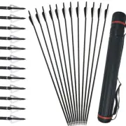 Archery Hunting 31" Carbon Arrows Spine 500 Quiver Broadheads for Shooting Arrow