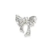 14K White Gold u0026 Real Diamond Bow Pendant Slide