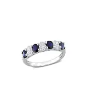 Rina Limor Eternity Bands 14K 1.34 ct. tw. Diamond & Sapphire Semi-Eternity Ring