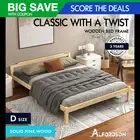 ALFORDSON Bed Frame Wooden Timber Double Size Mattress Base Platform Beatrix Oak