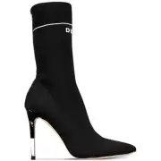 DKNY Womens Robbi Fabric Pointed Toe Ankle Fashion Boots, Size 6.5 Black