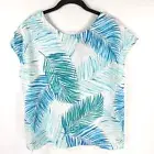 NWT TAHARI 100% LINEN SET 3 Pieces TOP, SHORTS & SKIRT PALM LEAF Print MEDIUM