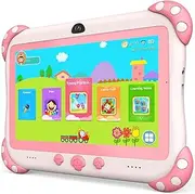 YINOCHE Kids Tablet 7 inch Tablet for Children Toddlers WiFi Android 32G Dual Camera Parental Control Educational Learning Tablets with Kid app Pre-Installed (Pink)