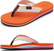 [Pevino] Women's Orthotic Flip Flops,Casual Comfortable Thong Sandal with Arch Support