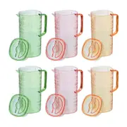6PK Lemon & Lime Moroccan Deco Plastic Pitcher 2.5L Amber/Green/Pink Assorted