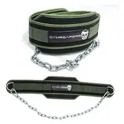 Dip Belt with Chain for Weightlifting, Pull Ups, Dips - Heavy Ranger Green