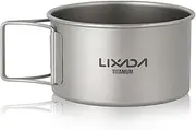 YaSao Titanium Bowl with Folding Handles Dinner Food Container for Outdoor Camping Hiking Backpacking