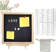 Felt Letter Board - Wooden Felt Tabletop Chalkboard | Decorative Changeable Letter Board for Classroom Nursery Hospital Restaurant Cafe Message Display