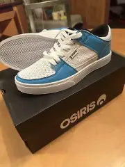 Osiris Protocol Vintage Rare White Blue Black 9.5 Skateboard Skateboarding Shoes