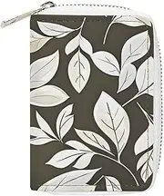 [RTFGHJS] Patchwork Pattern PU Leather Card Holder - Slim Durable Credit Card Organizer for Men & Women, The Shape of the Leaves, 16x11.5cm