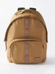 PAUL SMITH mainline brown beige signature stripe nylon backpack authentic NWT
