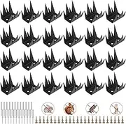 Yaocom 24 Pcs Fence Spikes Security Anti Climb Wall Spikes with Screws Intruder Thief Security Fence Pointed Nails Metal Outdoor Anti Climb Nail for Wall Railing Roof Home (Mountain)
