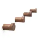 4Pcs Natural Wooden Wall Hooks Punch-Free No Drilling Coat Hanger Hat Towel Rack