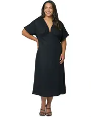 [Indigo Tonic] Eddie Linen Midi Dress in Black